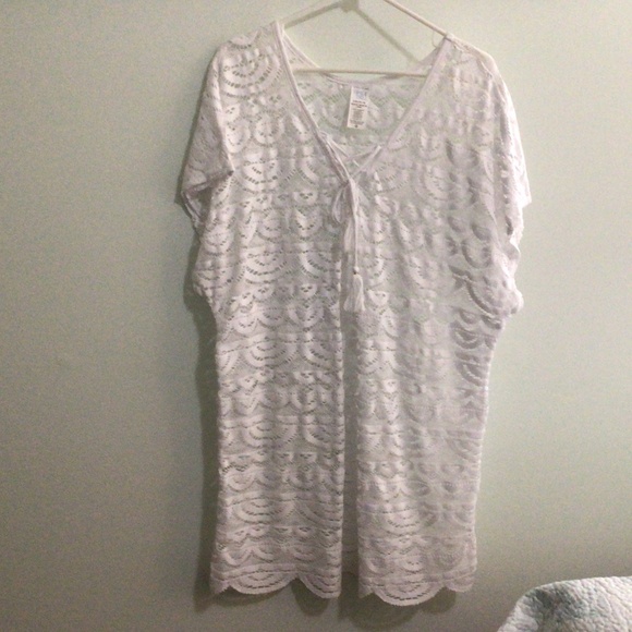 Time and Tru White Swimsuit Cover - Picture 1 of 4